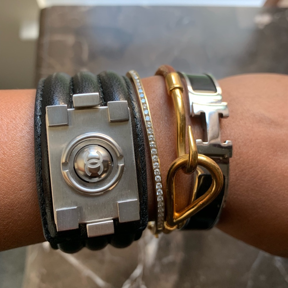 Authentic Chanel leather bracelet